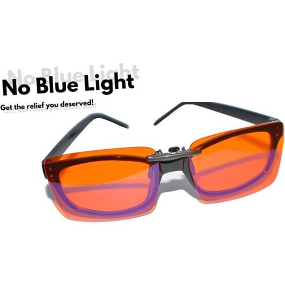 Clip On Blue Light Blocking Gaming Glasses for Sleep Fits Over Prescription - Picture 3 of 7